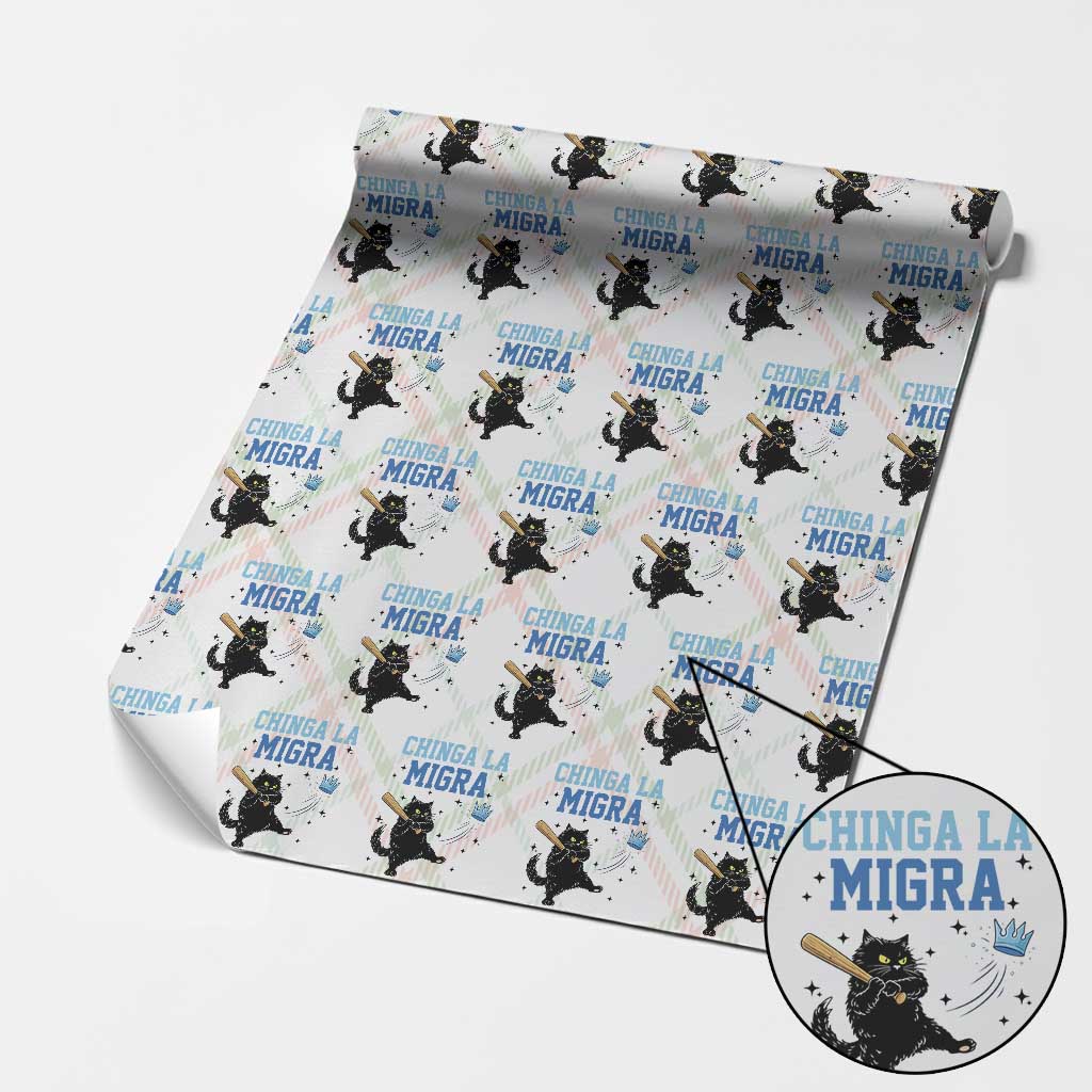 Chinga La Migra Wrapping Paper Roll Funny Protest Cat Minneapolis Support Gift TS12 Christmas Plaid Print Your Wear