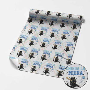 Chinga La Migra Wrapping Paper Roll Funny Protest Cat Minneapolis Support Gift TS12 Christmas Plaid Print Your Wear
