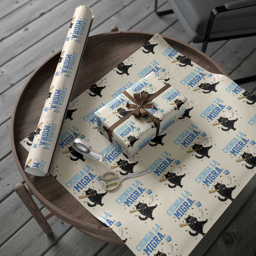 Chinga La Migra Wrapping Paper Roll Funny Protest Cat Minneapolis Support Gift TS12 Beige Print Your Wear