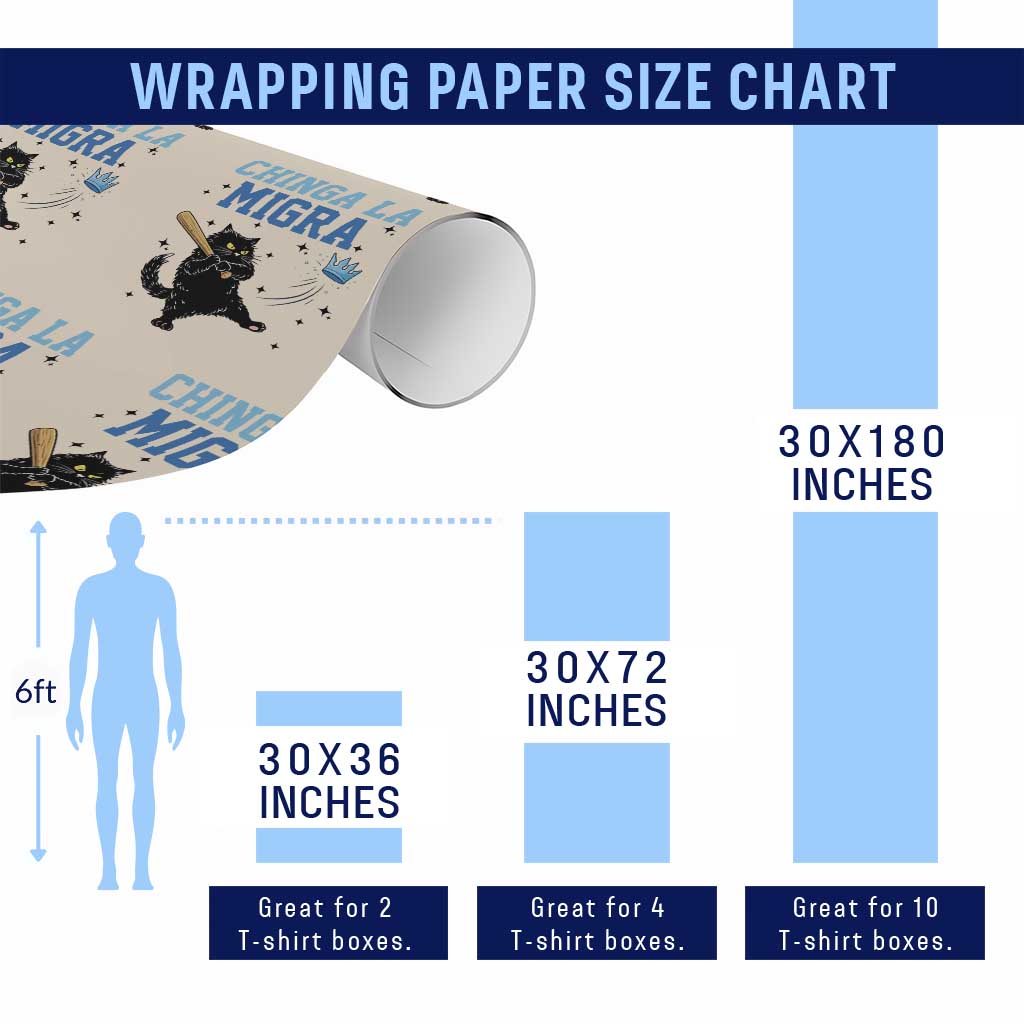 Chinga La Migra Wrapping Paper Roll Funny Protest Cat Minneapolis Support Gift TS12 Print Your Wear