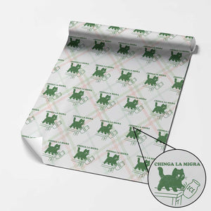 Chinga la Migra Wrapping Paper Roll Funny Subtle FDT Cat Meme TS10 Christmas Plaid Print Your Wear