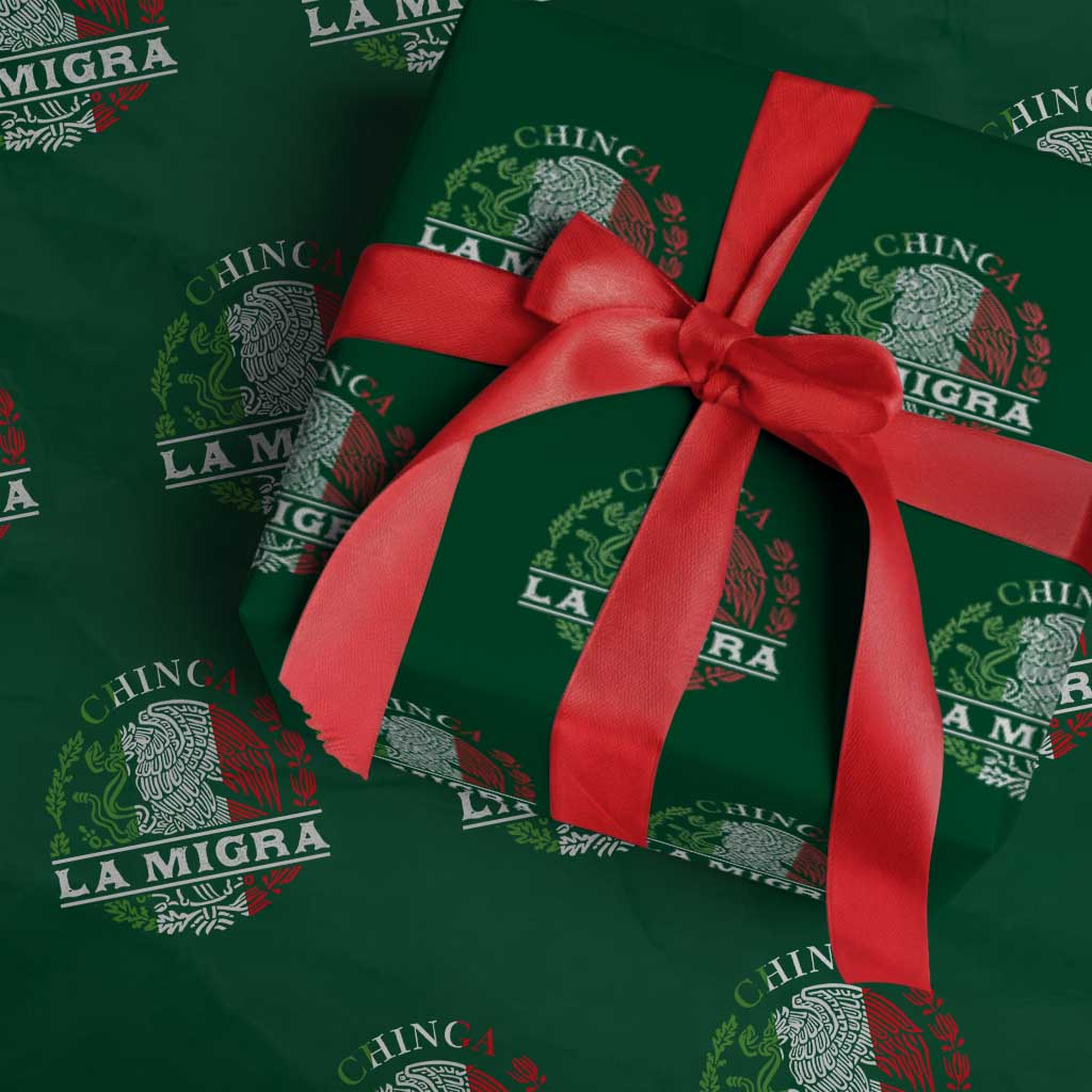 Chinga La Migra Wrapping Paper Roll Immigration Rights Anti Fascism Protest TS14 Green Print Your Wear