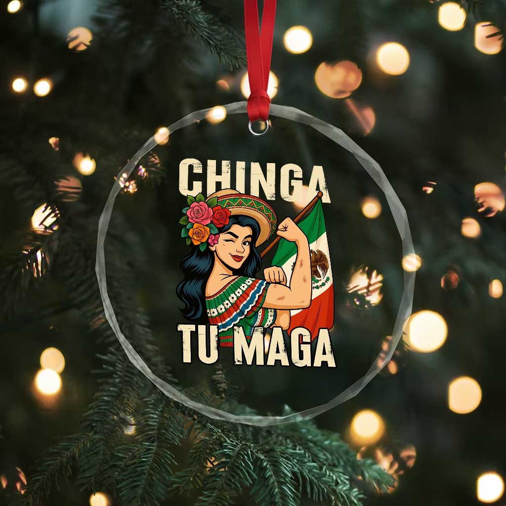 Chinga Tu Maga Protest Crystal Glass Ornament Funny Mexican Women TS14 Print Your Wear