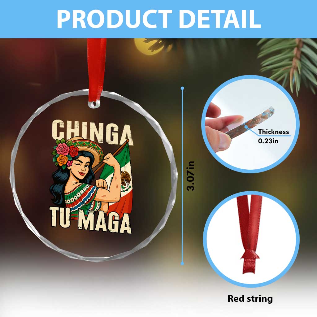 Chinga Tu Maga Protest Crystal Glass Ornament Funny Mexican Women TS14 Print Your Wear