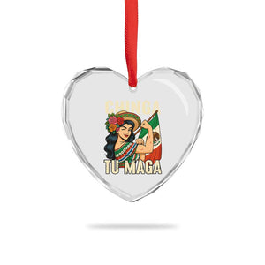 Chinga Tu Maga Protest Heart Crystal Glass Ornament Funny Mexican Women TS14 Print Your Wear