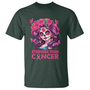Chingona Breast Cancer Warrior T Shirt Mexican Pink Ribbon Stronger Than Breast Cancer TS02 Dark Forest Green Printyourwear
