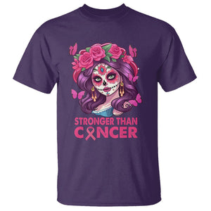 Chingona Breast Cancer Warrior T Shirt Mexican Pink Ribbon Stronger Than Breast Cancer TS02 Purple Printyourwear