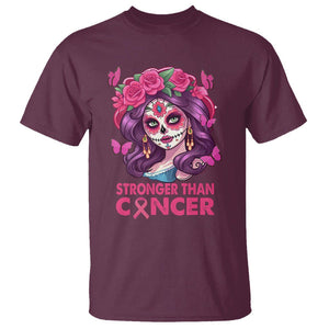 Chingona Breast Cancer Warrior T Shirt Mexican Pink Ribbon Stronger Than Breast Cancer TS02 Maroon Printyourwear