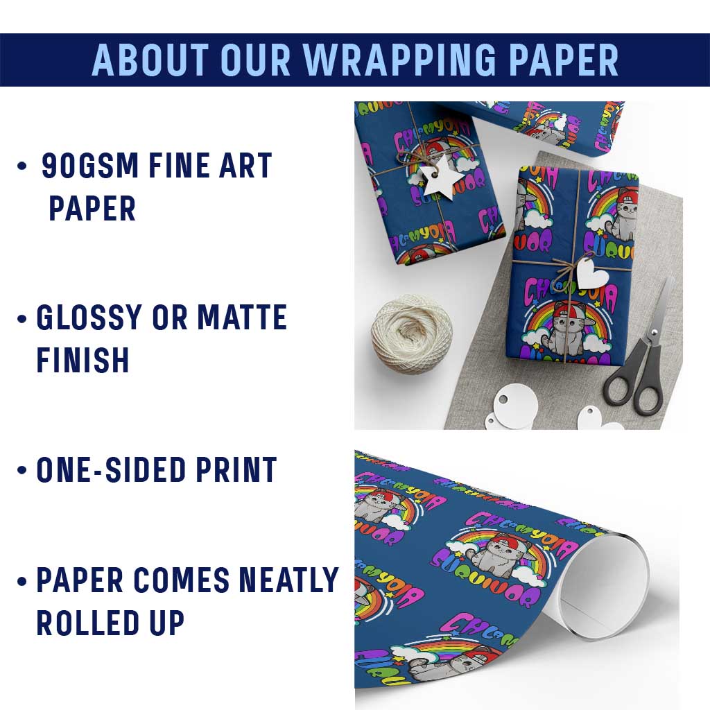 Chlamydia Survivor Cat Meme Wrapping Paper Roll Funny Y2K Inappropriate Humor TS02 Print Your Wear