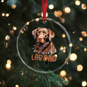 Chocolate Labrador Retriever Dad Crystal Glass Ornament Dog Lover Gift TS12 Print Your Wear
