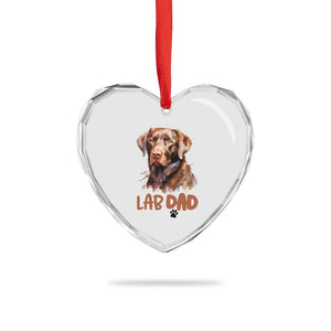 Chocolate Labrador Retriever Dad Heart Crystal Glass Ornament Dog Lover Gift TS12 Print Your Wear