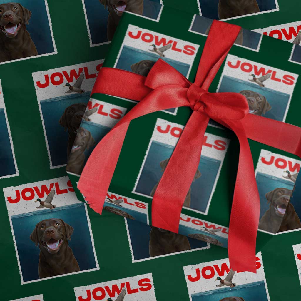 Chocolate Labrador Retriever Wrapping Paper Roll Funny Jowls Horror Dog Poster TS12 Green Print Your Wear