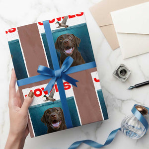 Chocolate Labrador Retriever Wrapping Paper Roll Funny Jowls Horror Dog Poster TS12 Mocha Print Your Wear
