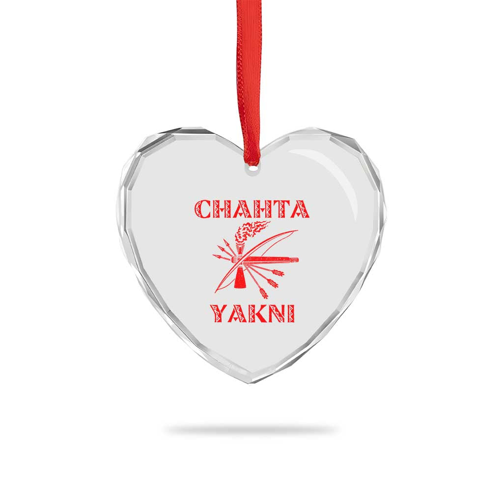 Choctaw Nation Chahta Yakni Native American Heart Crystal Glass Ornament