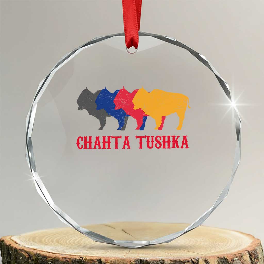 Choctaw Native American Chahta Tushka Crystal Glass Ornament TS14 Transparent Glass 3'' Circle Print Your Wear