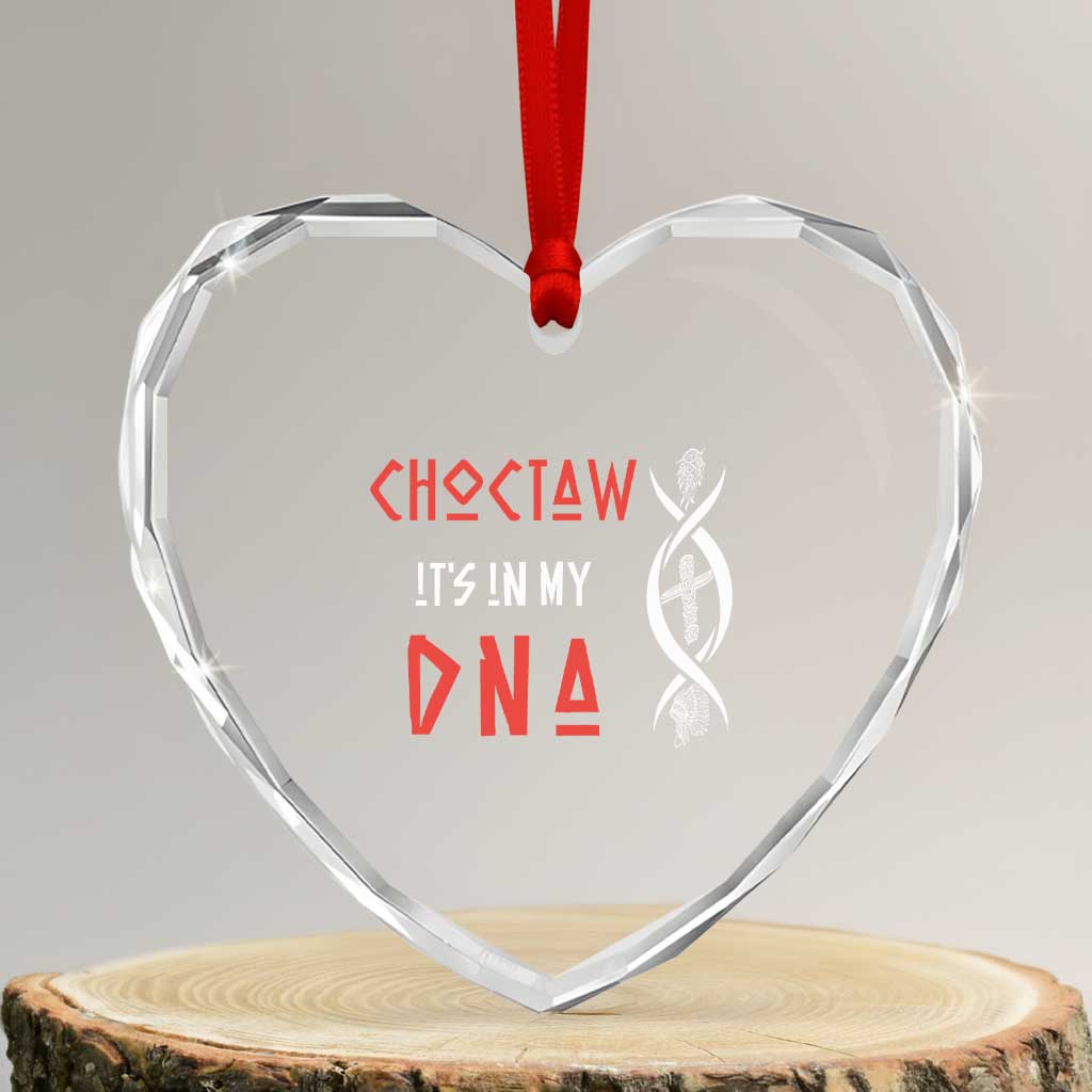 Choctaw Native American DNA Roots Indian Pride Heart Crystal Glass Ornament TS14 Transparent Glass 3'' Heart Print Your Wear
