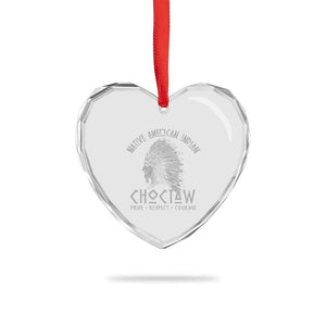 Choctaw Native American Indian Pride Indigenous Tribe Heart Crystal Glass Ornament