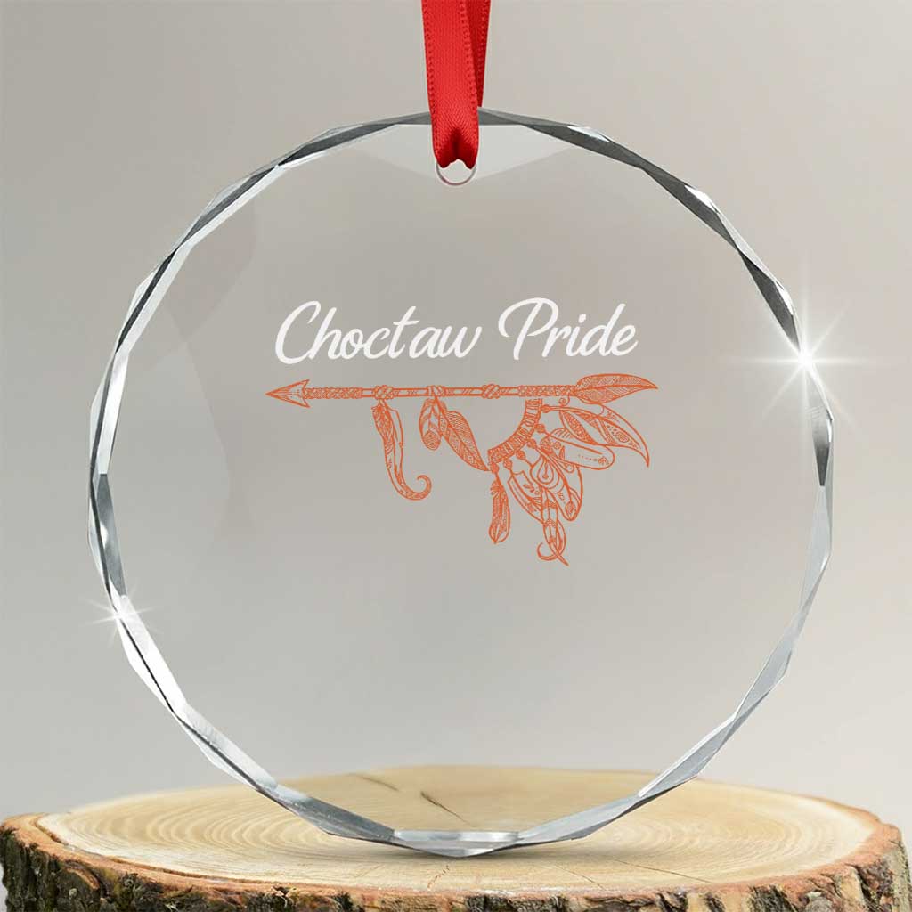 Choctaw Oklahoma OK Pride Native American Crystal Glass Ornament TS14 Transparent Glass 3'' Circle Print Your Wear