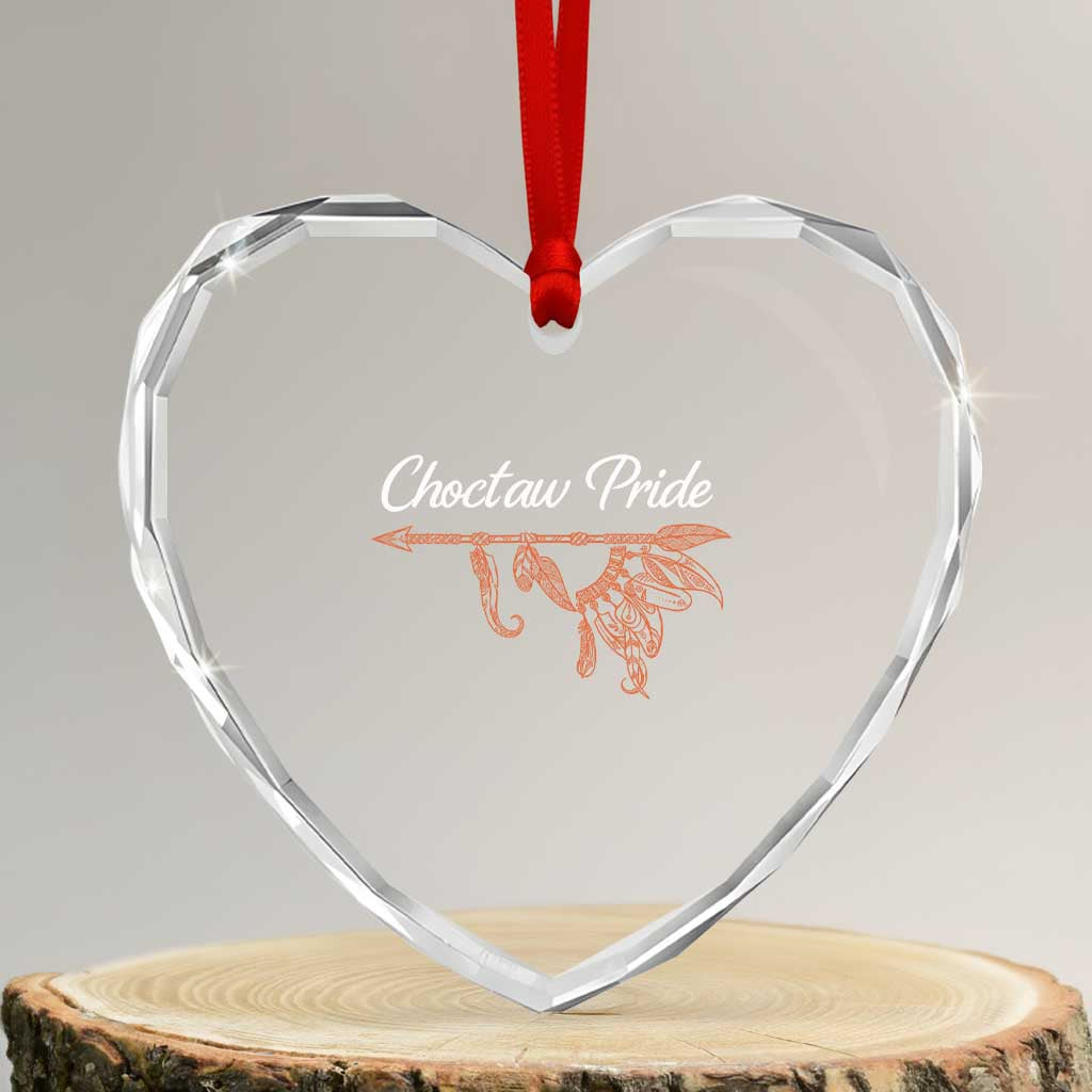 Choctaw Oklahoma OK Pride Native American Heart Crystal Glass Ornament TS14 Transparent Glass 3'' Heart Print Your Wear