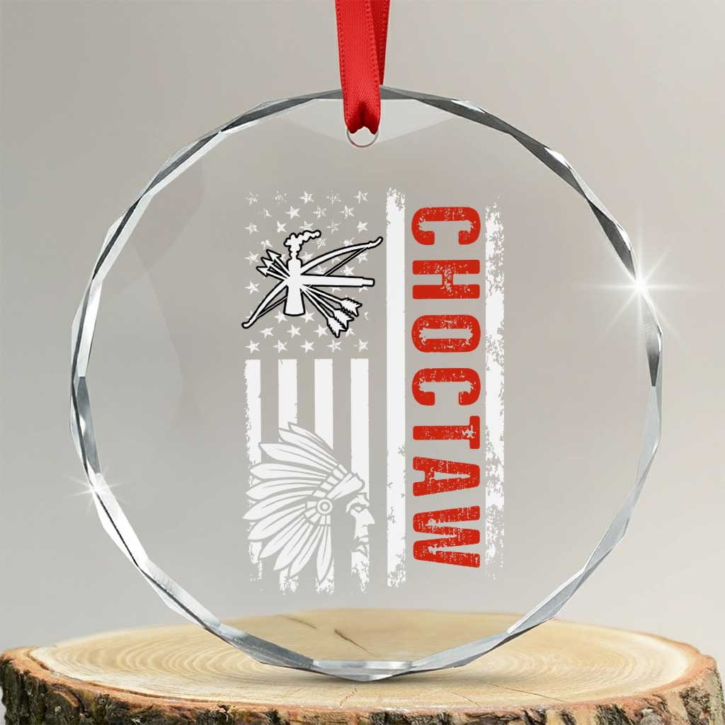 Choctaw Tribe Native American Day Indigenous Peoples Day Crystal Glass Ornament TS14 Transparent Glass 3'' Circle Print Your Wear
