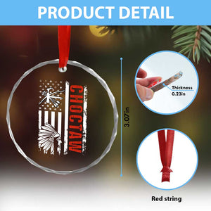 Choctaw Tribe Native American Day Indigenous Peoples Day Crystal Glass Ornament - Print Your Wear
