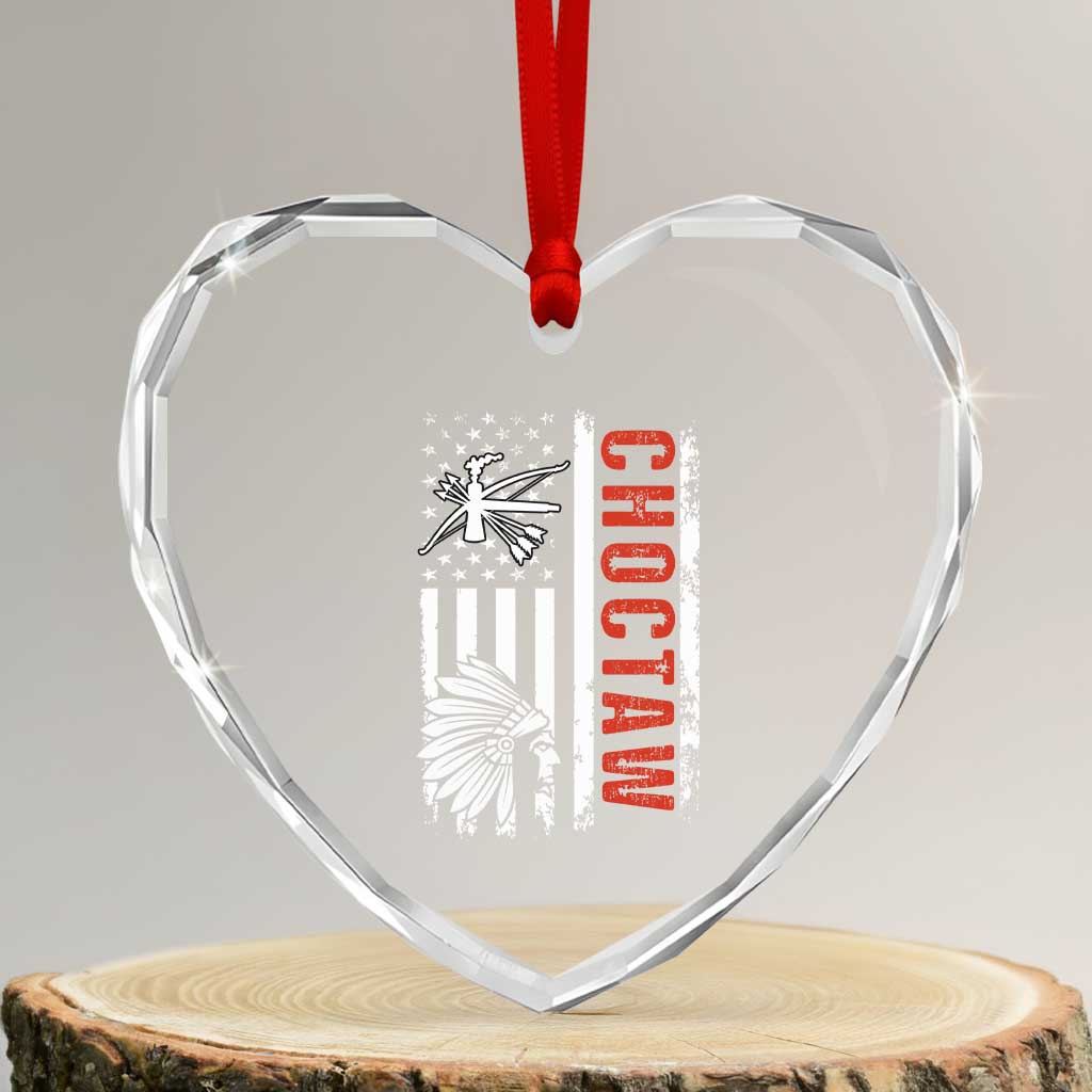 Choctaw Tribe Native American Day Indigenous Peoples Day Heart Crystal Glass Ornament TS14 Transparent Glass 3'' Heart Print Your Wear