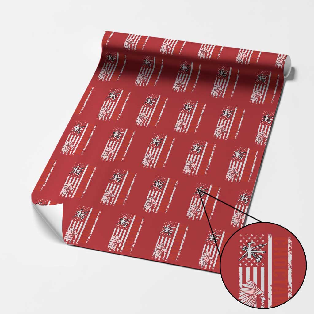 Choctaw Tribe Native American Day Indigenous Peoples Day Wrapping Paper Roll TS14 Red Print Your Wear