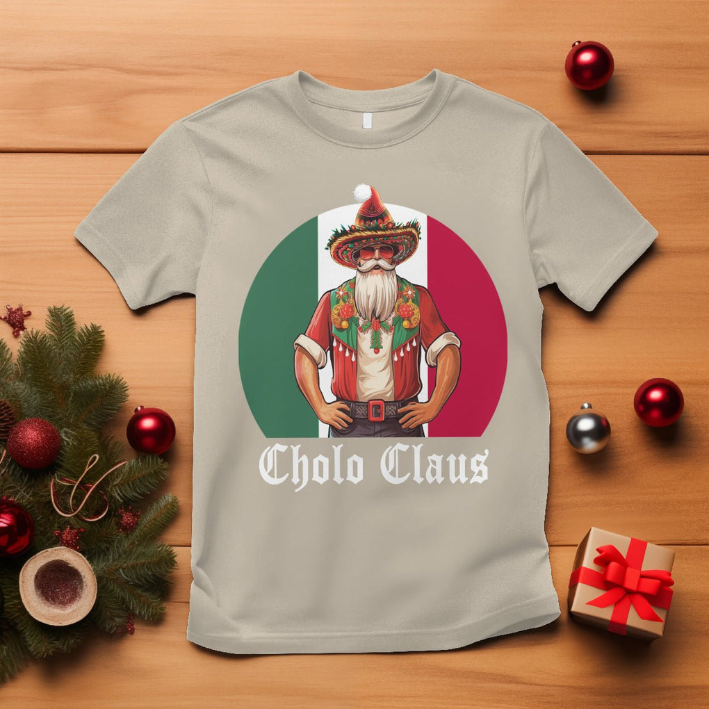 Cholo Claus Christmas Funny Mexican Santa Sombrero Feliz Navidad T Shirt TS09 Sand Printyourwear