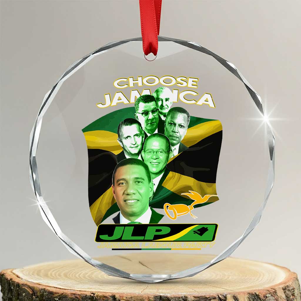 Choose Jamaica JLP Supporter Crystal Glass Ornament Patriotic Leaders Jamaica Jamaica Labor Party Politics TS02 Transparent Glass 3'' Circle Print Your Wear