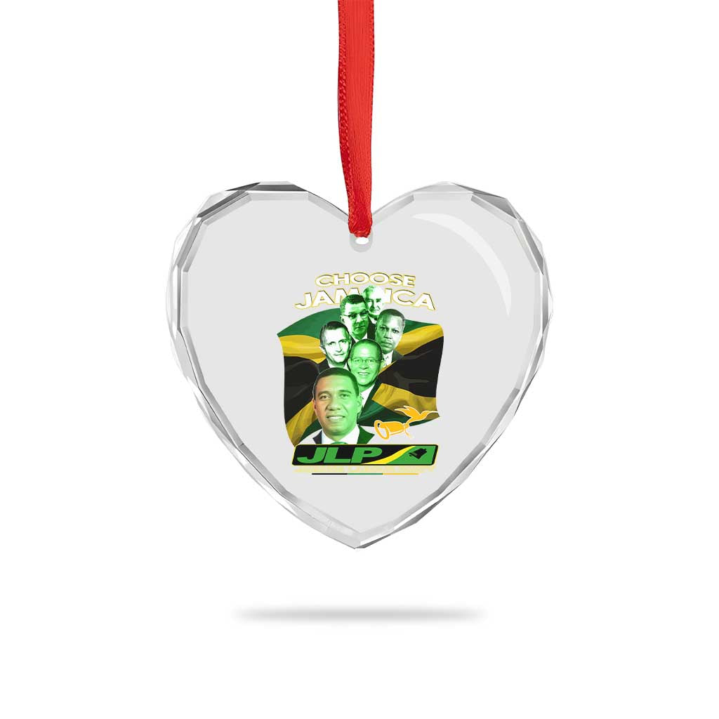 Choose Jamaica JLP Supporter Heart Crystal Glass Ornament Patriotic Leaders Jamaica Jamaica Labor Party Politics TS02 Print Your Wear