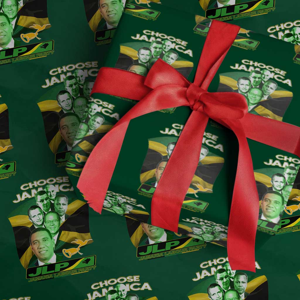 Choose Jamaica JLP Supporter Wrapping Paper Roll Patriotic Leaders Jamaica Jamaica Labor Party Politics TS02 Green Print Your Wear