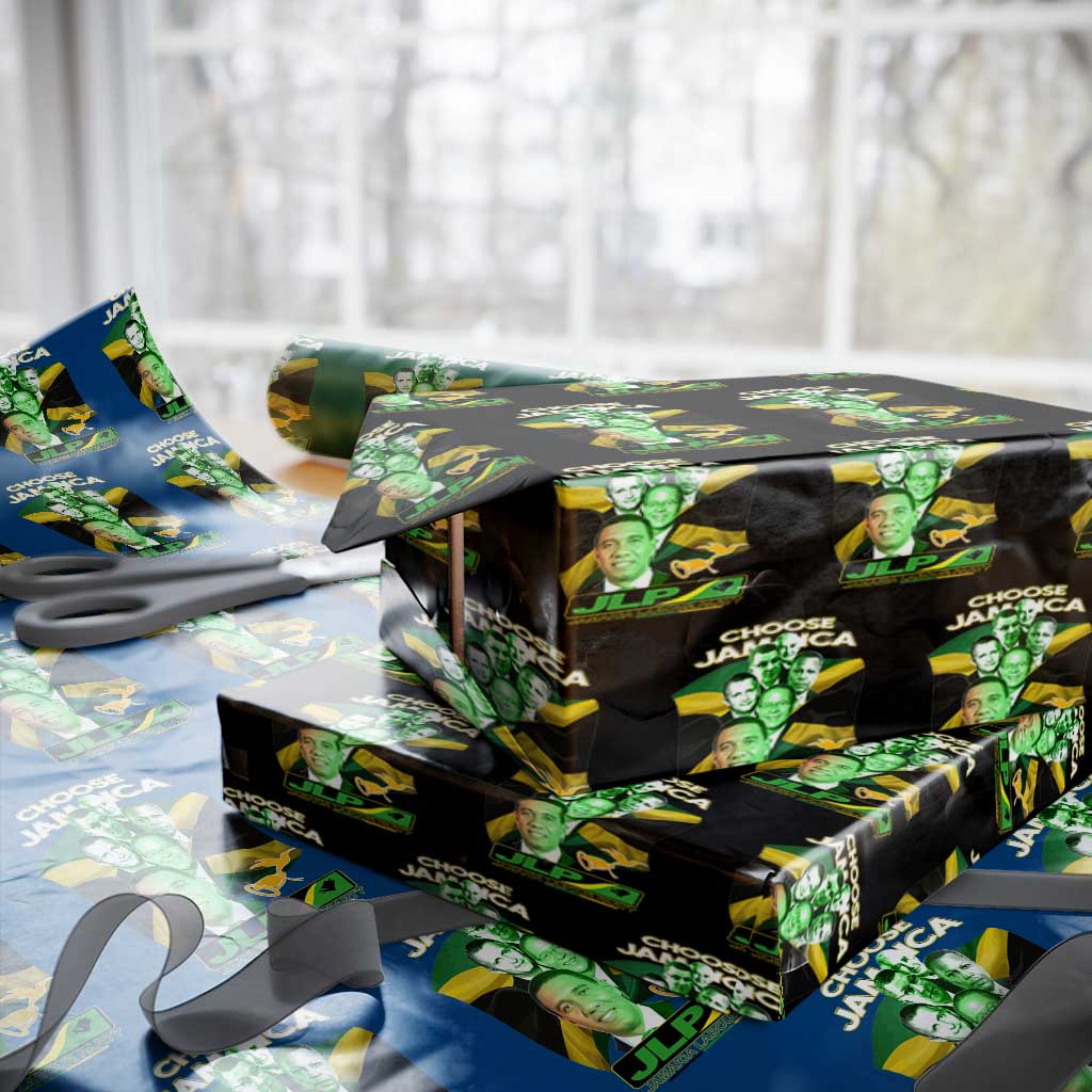 Choose Jamaica JLP Supporter Wrapping Paper Roll Patriotic Leaders Jamaica Jamaica Labor Party Politics TS02 Black Print Your Wear