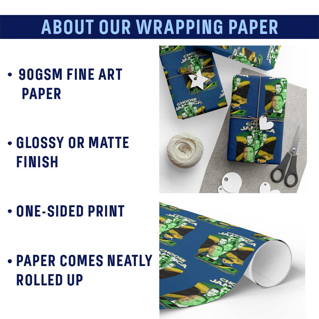 Choose Jamaica JLP Supporter Wrapping Paper Roll Patriotic Leaders Jamaica Jamaica Labor Party Politics TS02 Print Your Wear