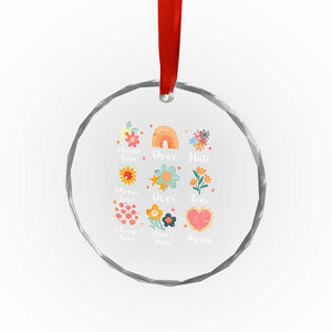 Choose Love Over Hate Fear Over And Over Again Crystal Glass Ornament Floral Inspirational Peace TS11 Print Your Wear