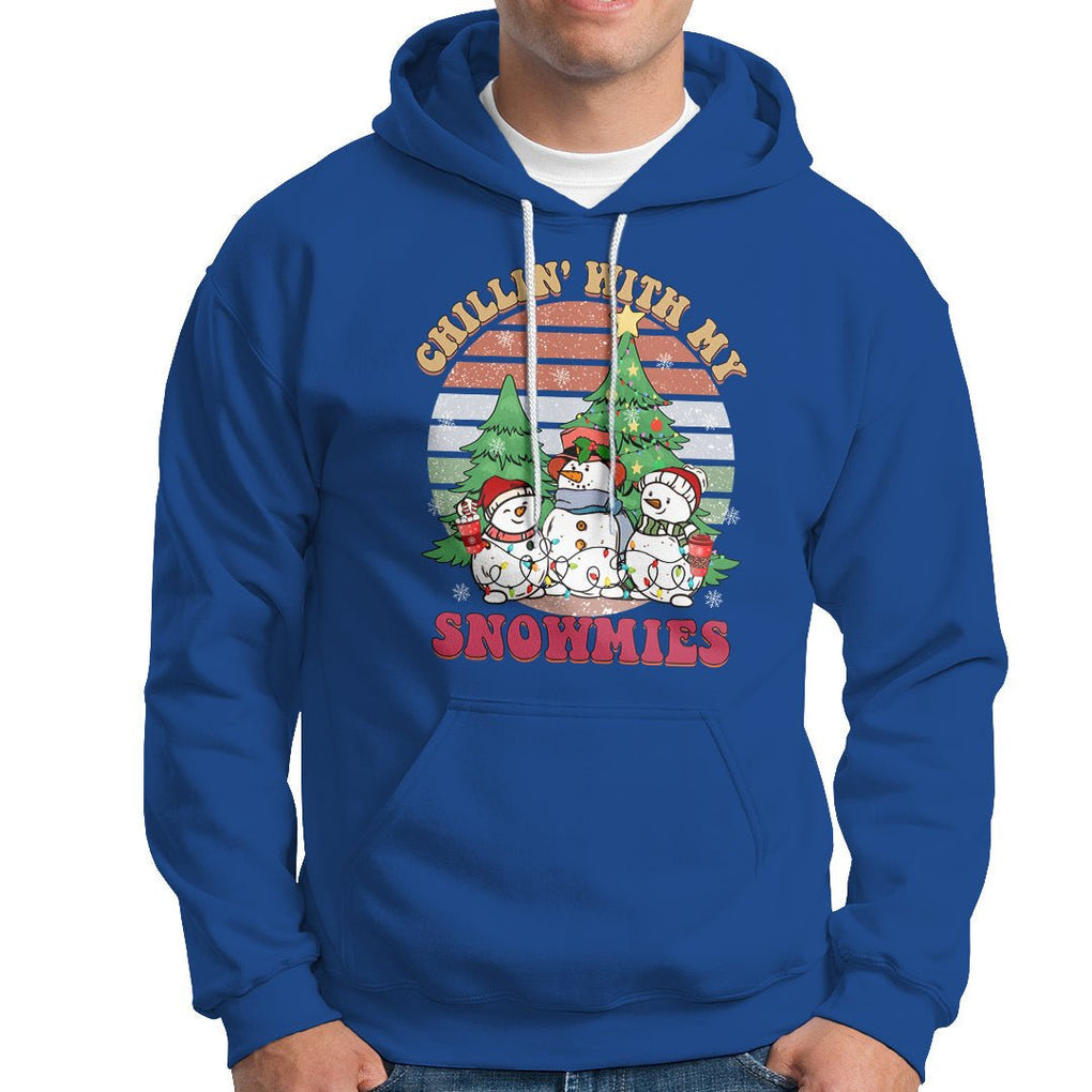 Chrismas Snowman Hoodie Chillin' With My Snowmies Retro Xmas Vibe TS02 Printyourwear