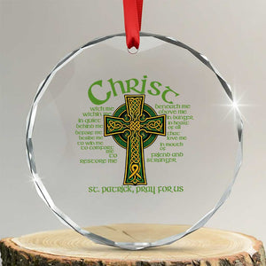 Christ St Patrick Pray For Us Christian Catholic Religious Celtic Cross Crystal Glass Ornament TS11 Transparent Glass 3'' Circle Print Your Wear