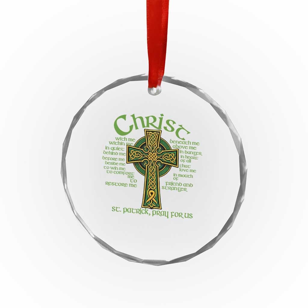 Christ St Patrick Pray For Us Christian Catholic Religious Celtic Cross Crystal Glass Ornament TS11 Print Your Wear