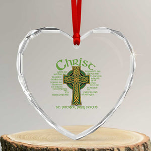 Christ St Patrick Pray For Us Christian Catholic Religious Celtic Cross Heart Crystal Glass Ornament TS11 Transparent Glass 3'' Heart Print Your Wear