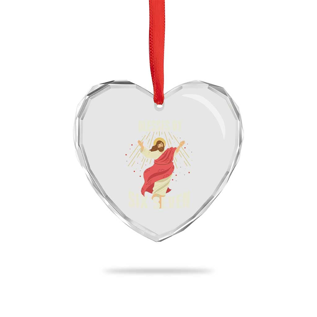 Christian 67 Meme Heart Crystal Glass Ornament Blesses By Six Seven Funny TS14 Print Your Wear
