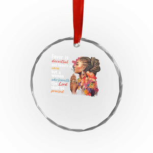 Christian African American Crystal Glass Ornament Favor Is Deceitful And Beauty Is Vain TS11 Print Your Wear