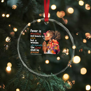 Christian African American Crystal Glass Ornament Favor Is Deceitful And Beauty Is Vain TS11 Print Your Wear