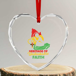Christian African American Heart Crystal Glass Ornament Heritage Of Unshakable Faith Black History Month TS11 Transparent Glass 3'' Heart Print Your Wear