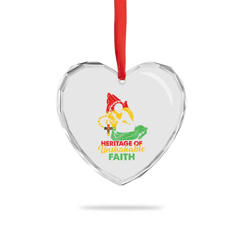 Christian African American Heart Crystal Glass Ornament Heritage Of Unshakable Faith Black History Month TS11 Print Your Wear