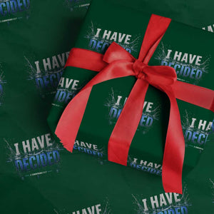 Christian Baptism Wrapping Paper Roll New Believer Water Immersion Baptized I Have Decided TS10 Green Print Your Wear