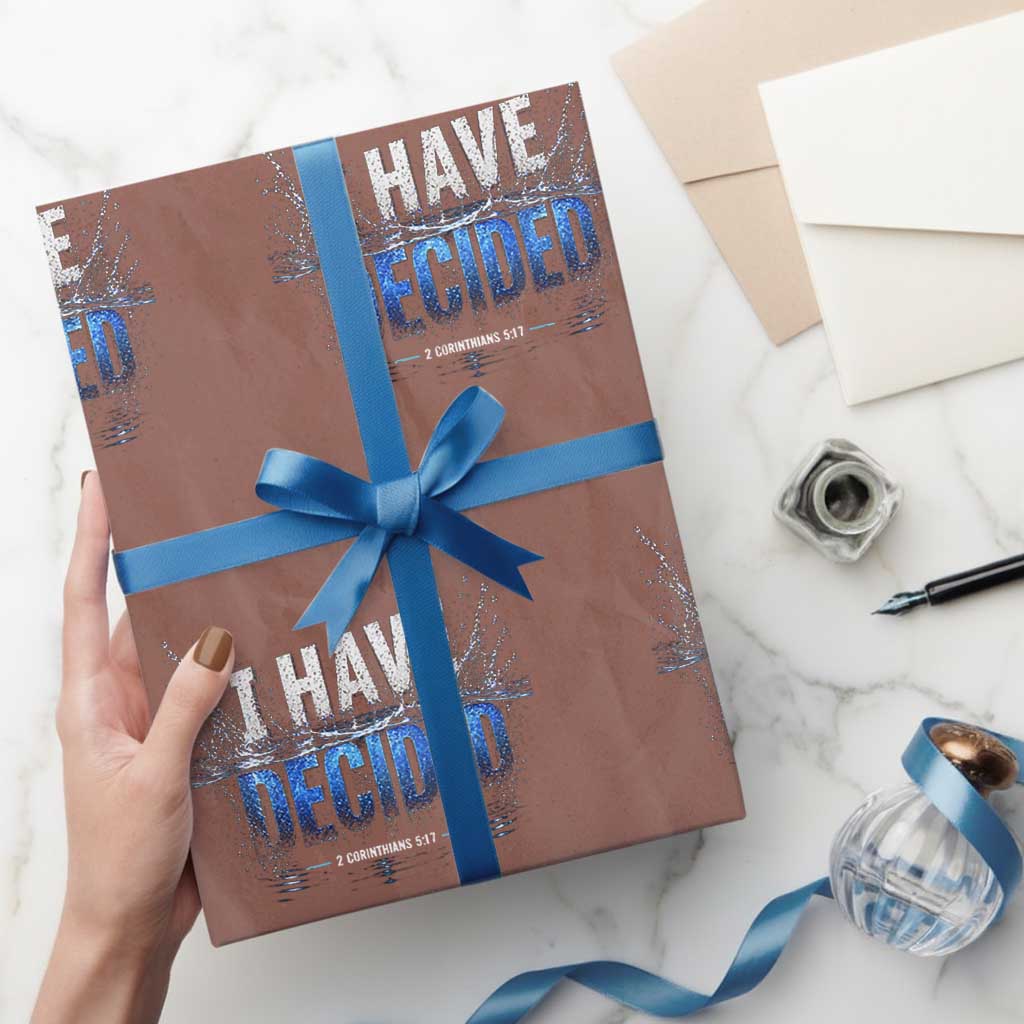 Christian Baptism Wrapping Paper Roll New Believer Water Immersion Baptized I Have Decided TS10 Mocha Print Your Wear