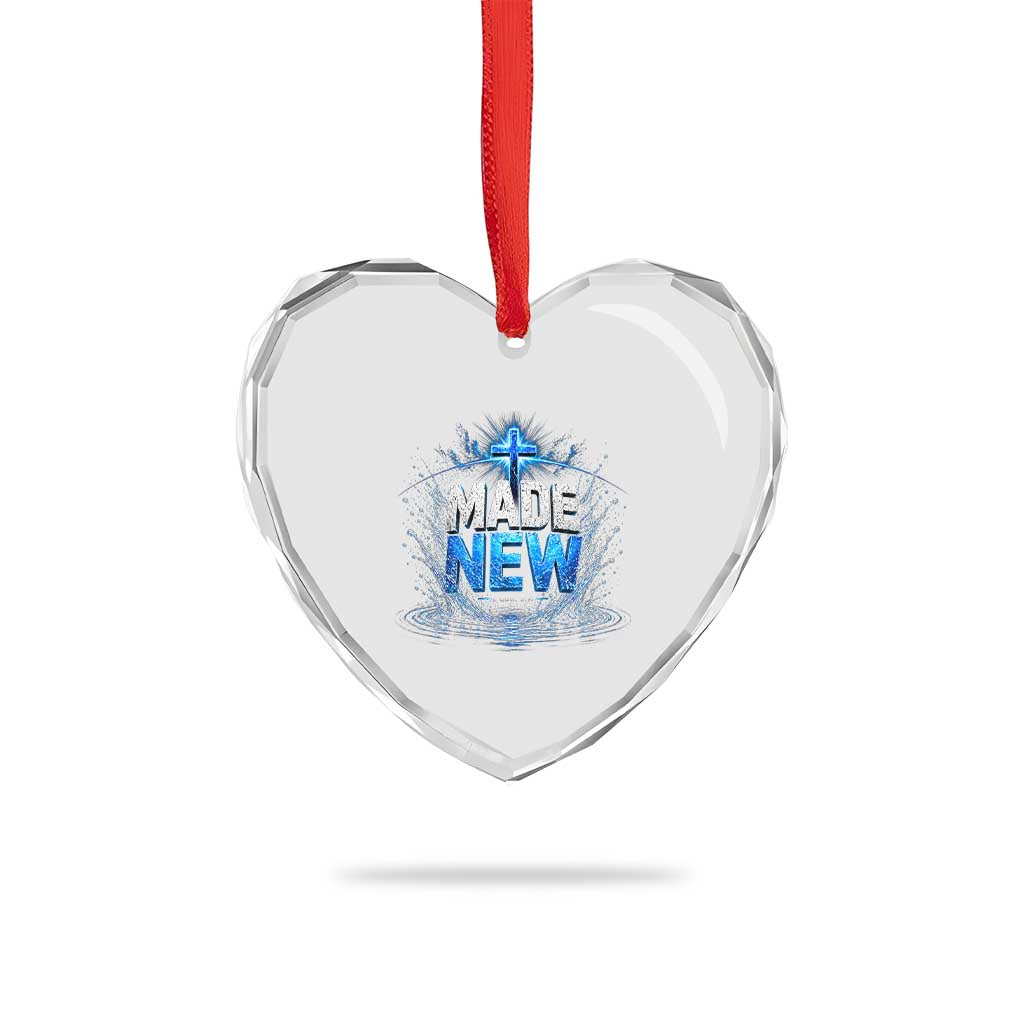 Christian Baptism Heart Crystal Glass Ornament Made Water Bible Verse Baptized TS10 Print Your Wear