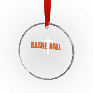 Christian Basketball Cross Crystal Glass Ornament Retro Vintage Minimal Religious Faith TS10 Print Your Wear