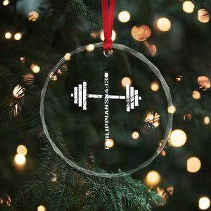 Christian Bible Gym Crystal Glass Ornament Jesus Weightlifter Workout Faith Philippians 4 13 TS11 Print Your Wear