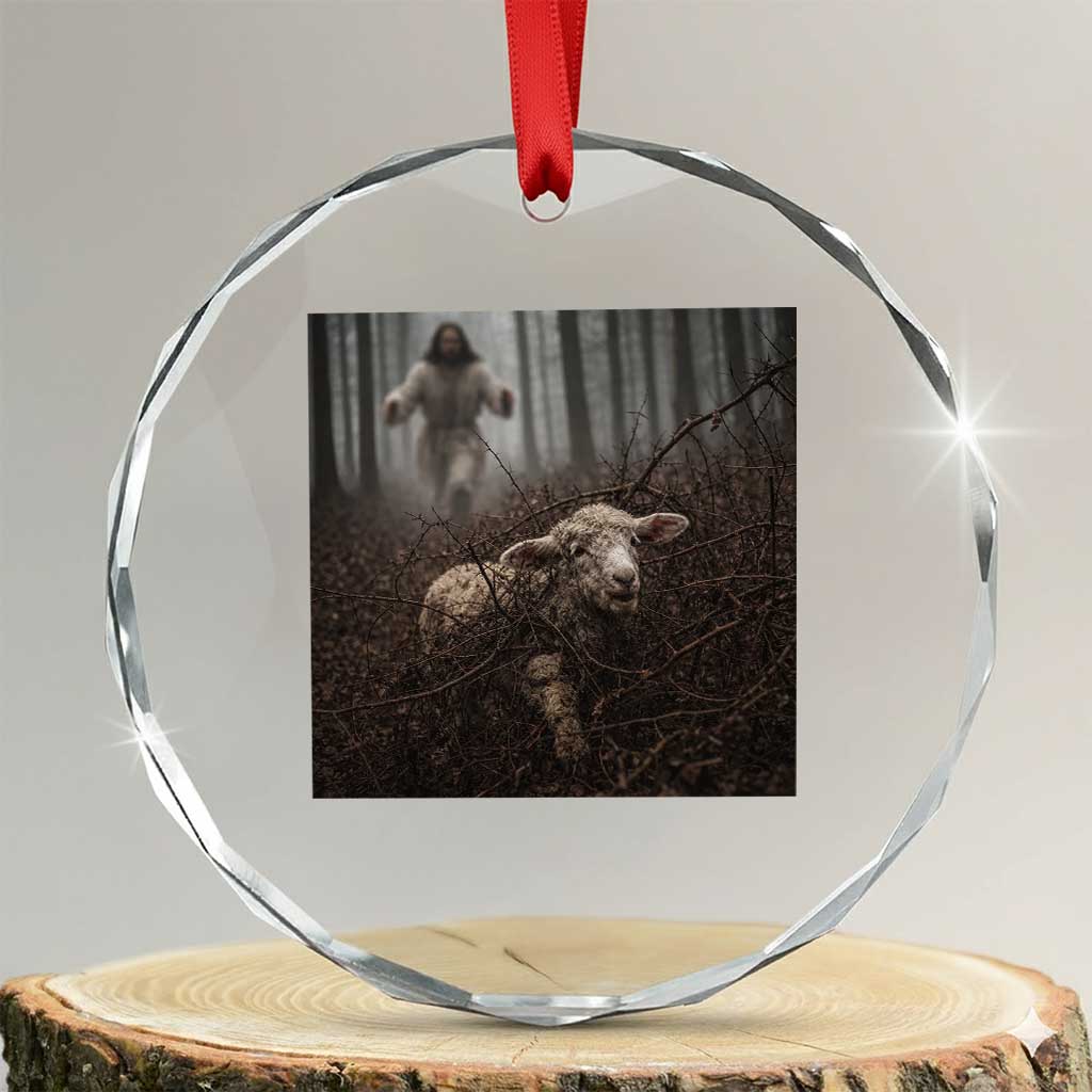 Christian Biblical Parable Of Lost Sheep Scene Crystal Glass Ornament Funny Photo TS11 Transparent Glass 3'' Circle Print Your Wear