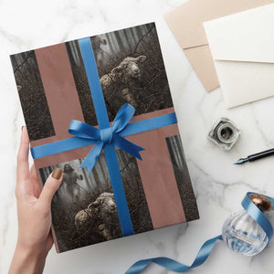 Christian Biblical Parable Of Lost Sheep Scene Wrapping Paper Roll Funny Photo TS11 Mocha Print Your Wear